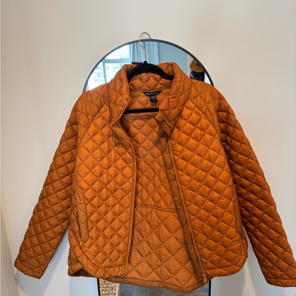 Athleta Quilted Orange Jacket